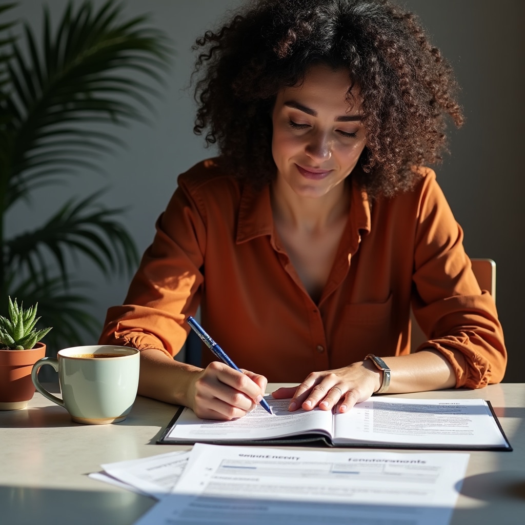 Professional conducting a structured skills audit session with career documents and notes